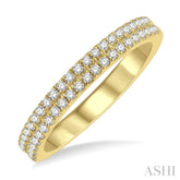 1/3 ctw Twin Row Round Cut Diamond Wedding Band in 14K Yellow Gold